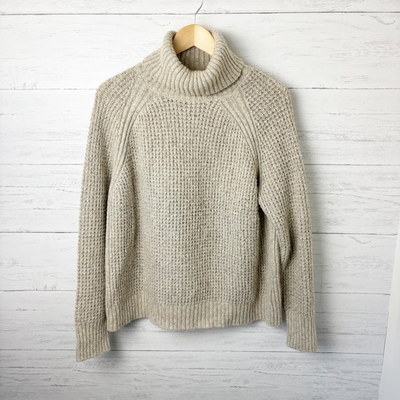 Wind River Chunky Waffle Knit Turtleneck Oatmeal XL - Neutral Cozy Sweater - Picture 9 of 9